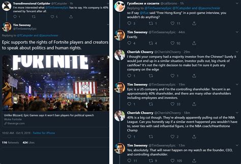 Tim Sweeney (CEO of Epic Games): "Epic supports the rights of Fortnite players and creators to ...
