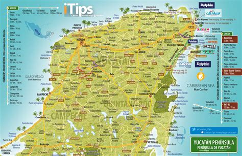 Road Map Yucatan Peninsula Mexico - Wayne Baisey