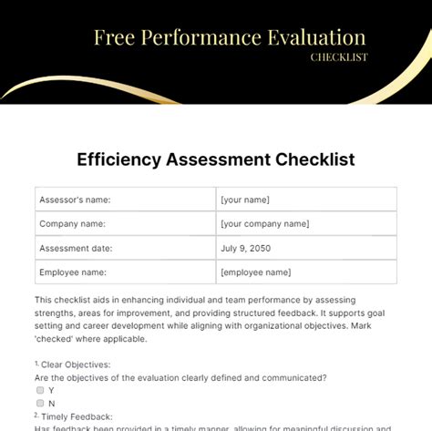 Performance Checklist Template 的图像结果