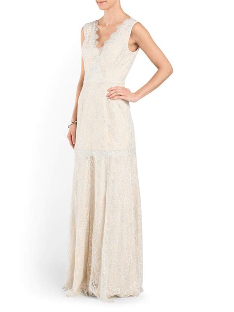 Formal - T.J.Maxx | Lace long gown, Lace dress long, Short sleeve lace dress