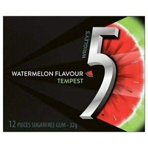 Wrigley's Watermelon Tempest 5 Gum - Sugarfree Chewing Gum 12 Pieces ...