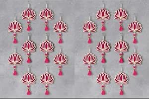 Craftomanic® Handmade Wall Decor Lotus (20 Pcs - Pink) with Hangings ...