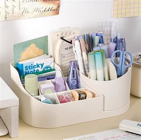 E-COSMOS 360 Degree Rotating Desk Makeup Brush Organizers and Pencil ...