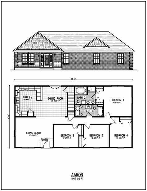Image result for 3 bedroom rectangular house plans | Ranch house floor ...