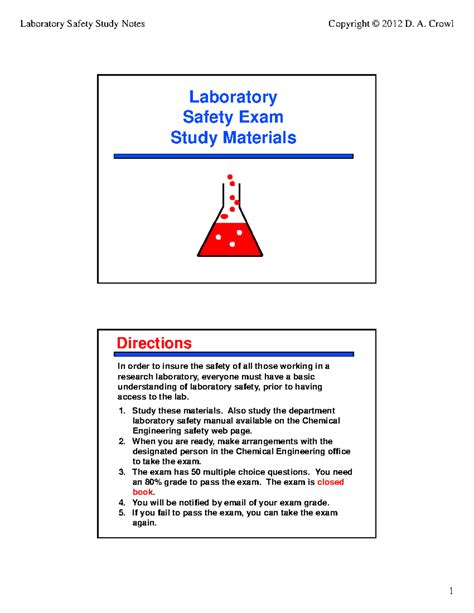 Lab Safety Study Notes - Laboratory Safety Exam Study Materials ...