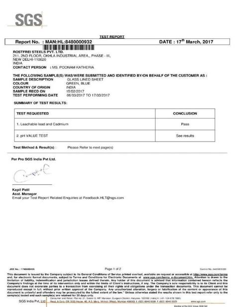 Certificates - ROSTFREI STEELS PRIVATE LIMITED from Palwal Haryana India