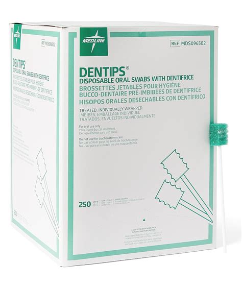 Medline Dentips Mint Treated Oral Care Swabs, 250 Count : Amazon.in ...