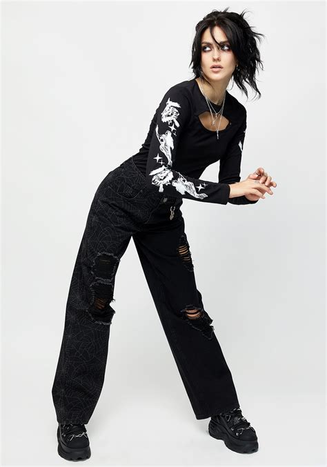 Disturbia | Venom Spliced Wide Leg Jeans | Jeans