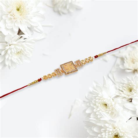 Swastik Set of 5 Rakhi Roli chawal n Rakshabandhan Gift Card for Bhaiy ...