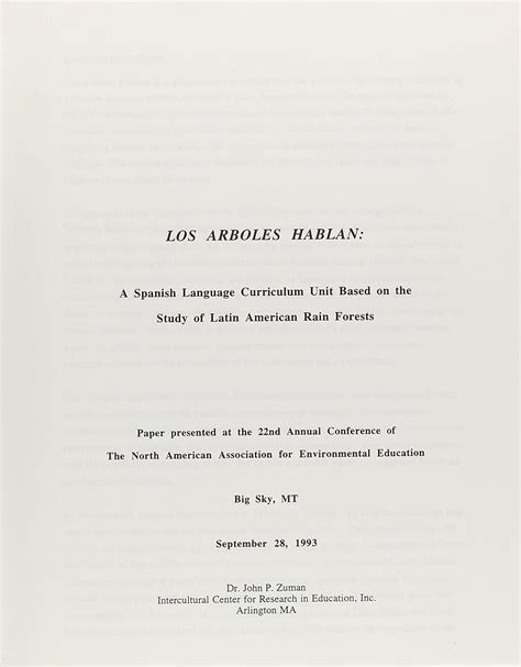 Buy Los Árboles Hablan A Spanish Language Curriculum Unit Based on the ...