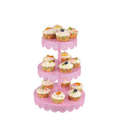 Cake Stand Pink Wedding Card Cake Stand 3 Tier Cupcake Afternoon Tea ...
