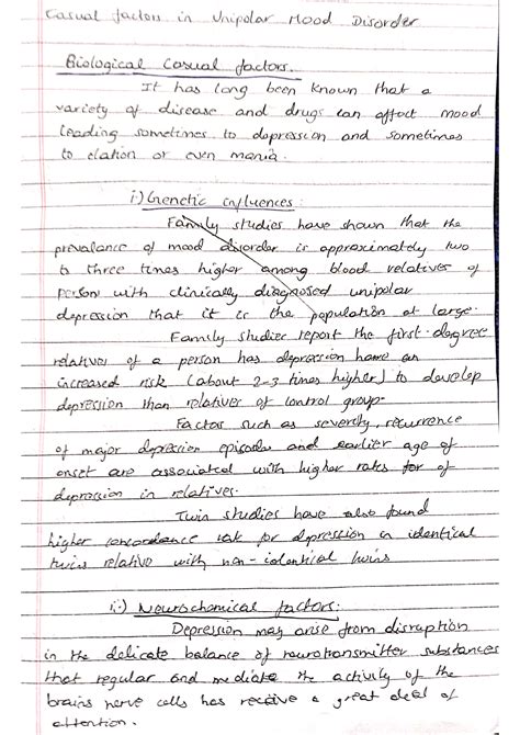 Unipolar mood disorder - BSC psychology - Studocu
