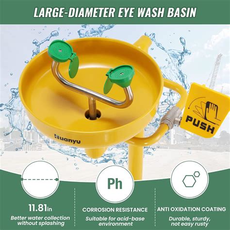 Buy ਹੁਆਨੀਓ ਐਮਰਜੈਂਸੀ ਆਈ ਵਾਸ਼ ਸਟੇਸ਼ਨ ਪੇਡੇਸਟਲ ਮਾਉਂਟਡ ਈਯਵਾਸ਼ ਸਟੇਸ਼ਨ ਐਡਜਸਟਡ ...