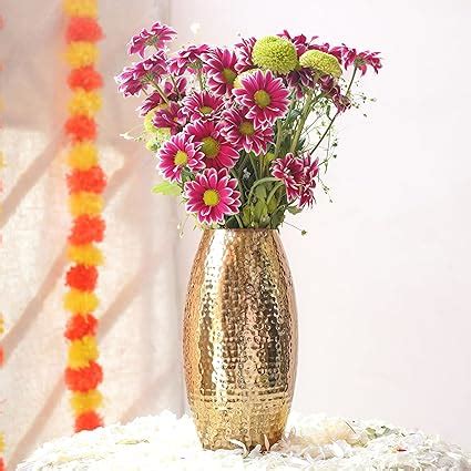 Buy Behoma Metal Hammered Vase for Home Decor Decoratives for Indoor ...