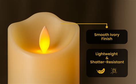 Plain Moving Wick Pillar Candles | Realistic Flame Motion ...
