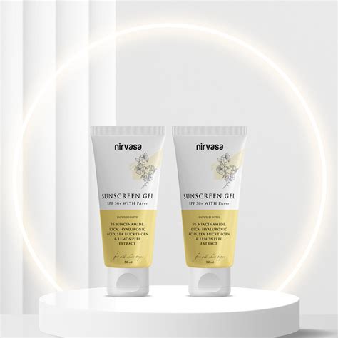 Buy SPF50+Sunscreen Gel Online at Best Price in India – NIRVASA