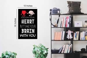 Inspiring Wall Poster On Heart And Brain|Pack-1|Poster For Decoration ...