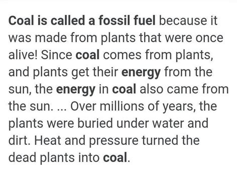 Why Coal is called Fossil fuels? - Brainly.in
