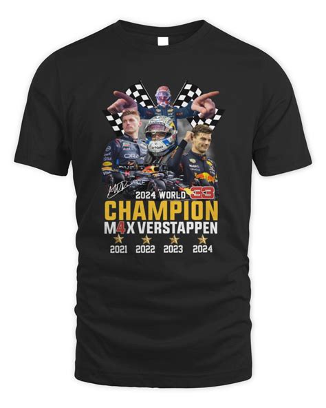 Max4 Verstappen Merch 2024 World Champion 2021 2022 2023 2024 Signature Shirt