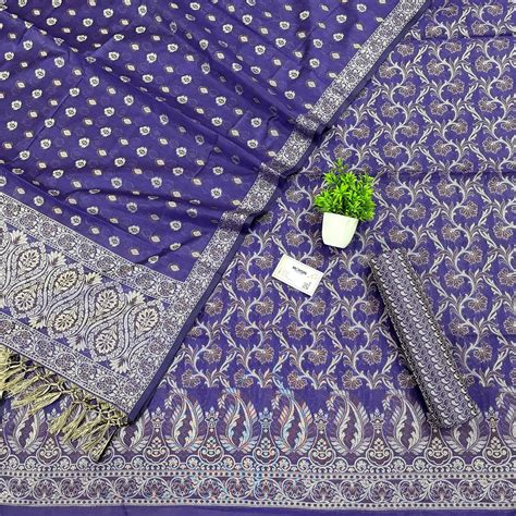 Auda Surahi Jaal Cotton Silk Banarasi Suit – Mohsin Textiles