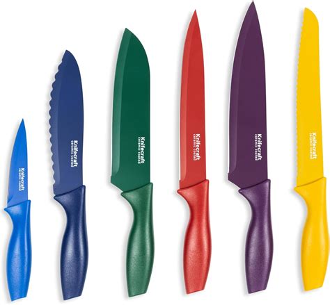 Amazon.com: Knifecraft 12-Piece Color Coded Kitchen Knife Set, Non ...