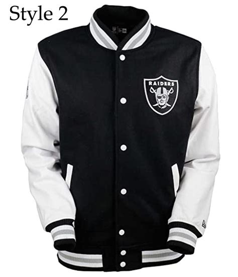 Oakland Raiders Jacket | Black Varsity Letterman Jacket - Jackets Masters