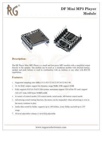 Image result for Mini MP3 Player Module Dfplayer Audio Music Modules