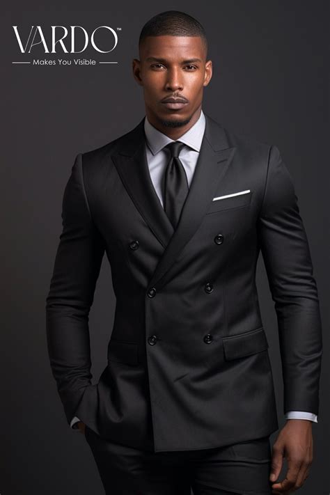 Men's Black Double Breasted Suit - Sleek Modern Fit - Sophisticated ...