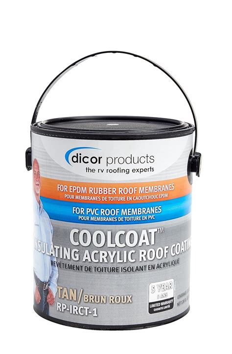 Dicor RP-IRCT-1 CoolCoat Insulating EPDM Roof Coating - 1 Gallon, Tan ...
