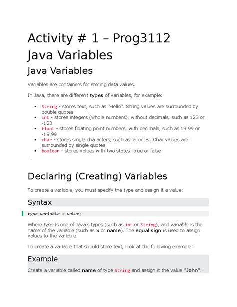 Java Basics Variables 的图像结果