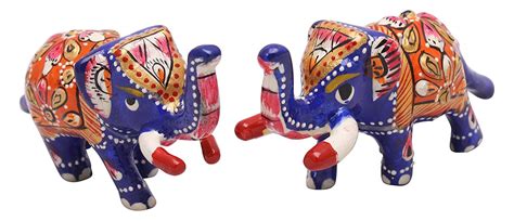 Shree Kala Kendra Metal Elephant Showpiece (4.8 cm x 1.5 cm x 1.1 cm ...