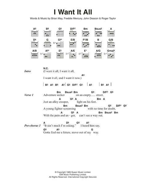 I Want It All by Queen - Guitar Chords/Lyrics - Guitar Instructor