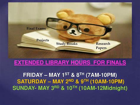 CSU Libraries: Extended Library Hours for Finals