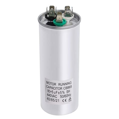 80+5 uF/MFD 440V Dual Run Round Capacitor,Replacement for Central Air ...