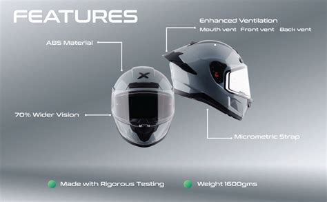 Axor Saber ISI ECE and DOT Certified Matte Finish Full Face Helmet for ...