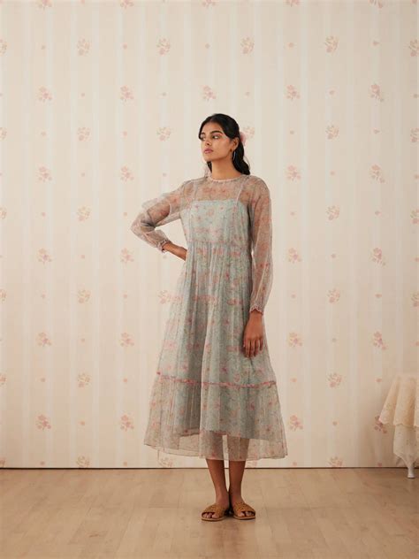 Celeste Waterfall Midi Dress: Shop Elegant Silk Organza Dresses