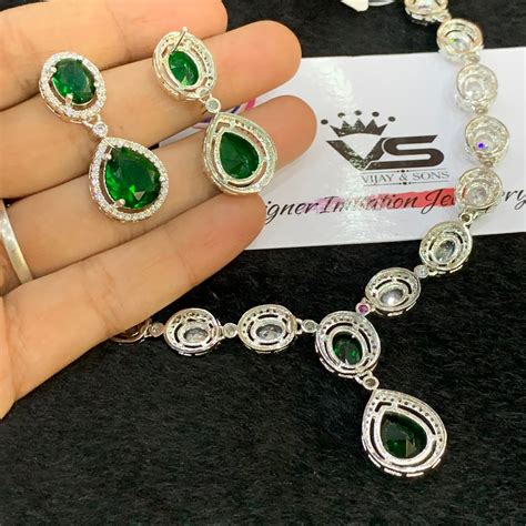 Zircon Necklace set 234566 – Vijay & Sons