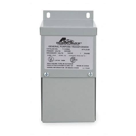 Acme Electric Low Voltage Distribution Transformer, 2 kVA, NEMA 3R, 120 ...