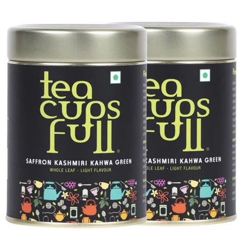 Teacupsfull Kashmiri Kahwa Green Tea 50gm (Pack of 2) | Blended with ...