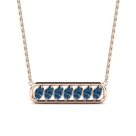 Order Women's Necklace Thao in Oval cut 1.4 Carat 14k Rose Gold Blue ...