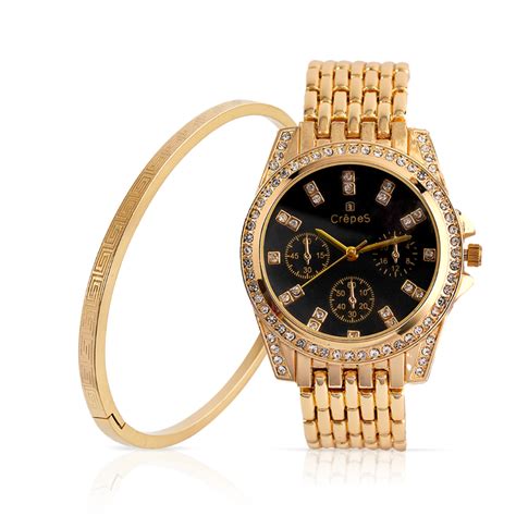 MAGNA STONE GOLD-BLACK & VERCE BRACELET GOLD COMBO | WOMEN – CrepeS ...