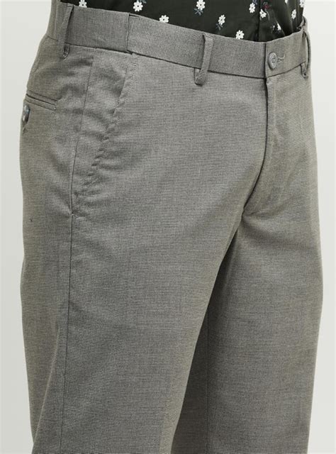 Buy Men Textured Slim Fit Formal Trousers Online at just Rs. 1049.0 ...