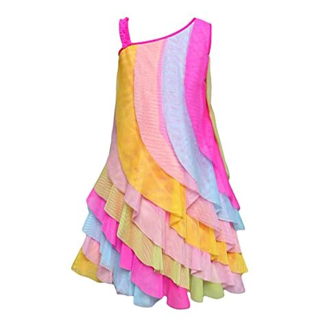 Hopscotch Girls Polyester Ruffle Sleeveless Party Dress in Multi Color ...