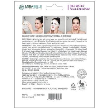 MIRABELLE Rice Water Facial Sheet Mask 25ml – Beauty Bumble