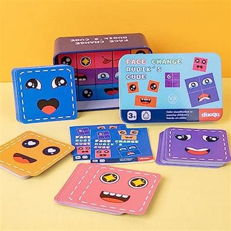 Face Change Wooden Rubik's Cube with Box | Builds Motor Skills – Extrokids