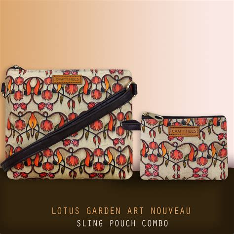 Lotus Garden Art Nouveau Sling Pouch Combo – Crafthues