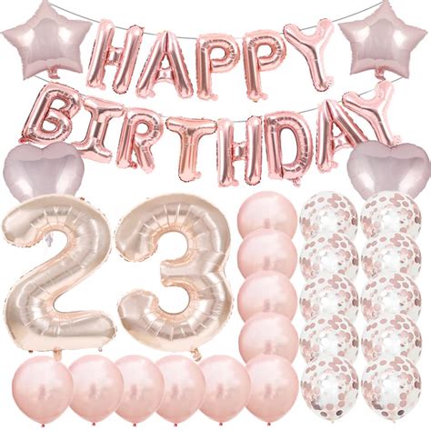 Sweet 23th Birthday Decorations Party Supplies,Rose Gold Number 23 ...