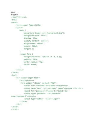 Image result for HTML Code Class 10