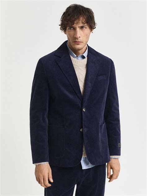 Shop Gant Men Blue Solid Collar Blazer Online – Iconic India