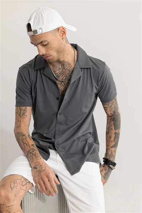 Buy Men's Jenzen Grey Shirt Online | SNITCH